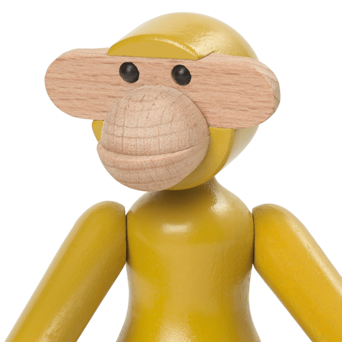 Kay Bojesen Vintage Monkey, Mini, Yellow, H: 3.7"