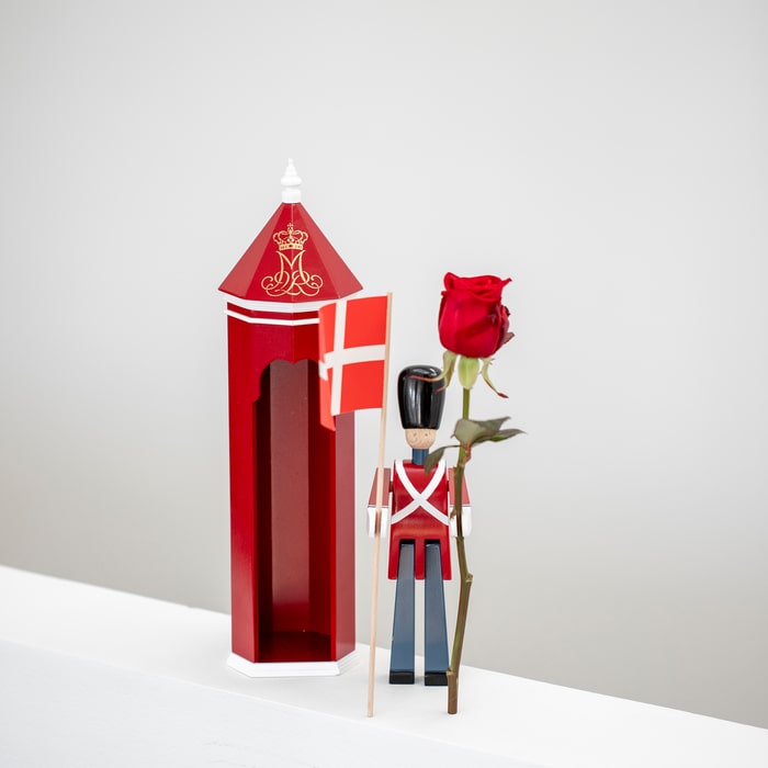 Kay Bojesen Sentry Box, Red/White, H: 14.2"