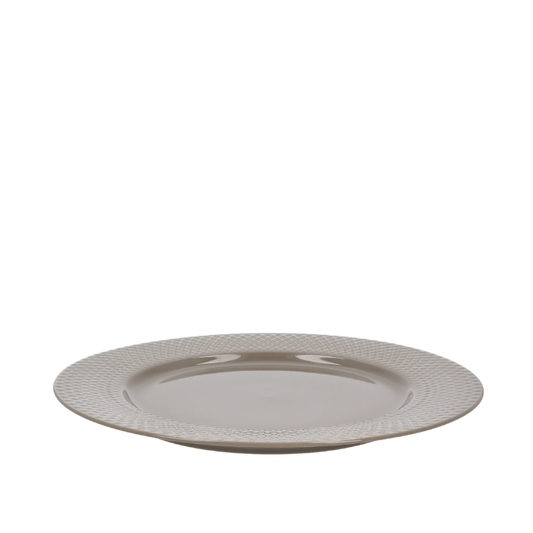 Lyngby Porcelæn Rhombe Earth Dinner Plate, Clay, Ø: 10.6"