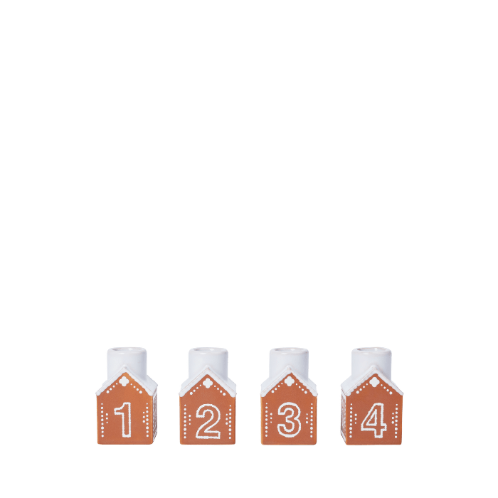 Kähler Gingerbread Advent Candle Holder, 4 Pcs.