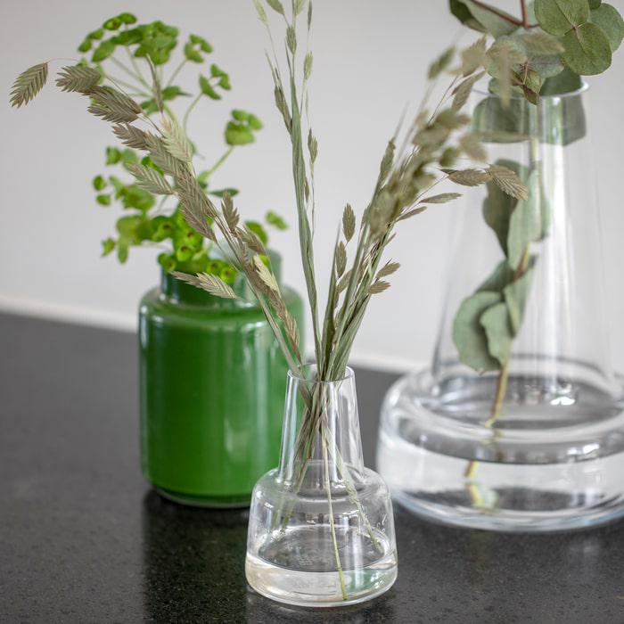 Holmegaard Flora Vase, Clear, H: 4.7"