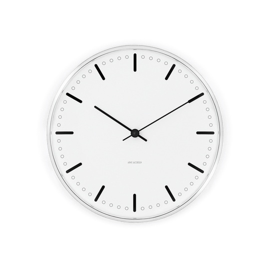 Arne Jacobsen City Hall Wall Clock, Medium, Ø: 8.3"