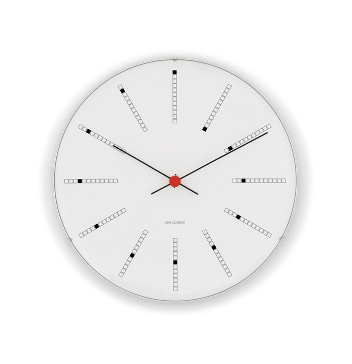Arne Jacobsen Bankers Wall Clock, White, Large, Ø: 11.4"