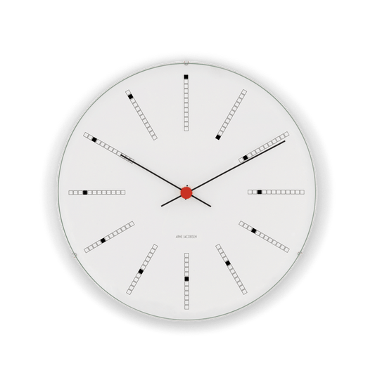 Arne Jacobsen Bankers Wall Clock, White, Large, Ø: 11.4"