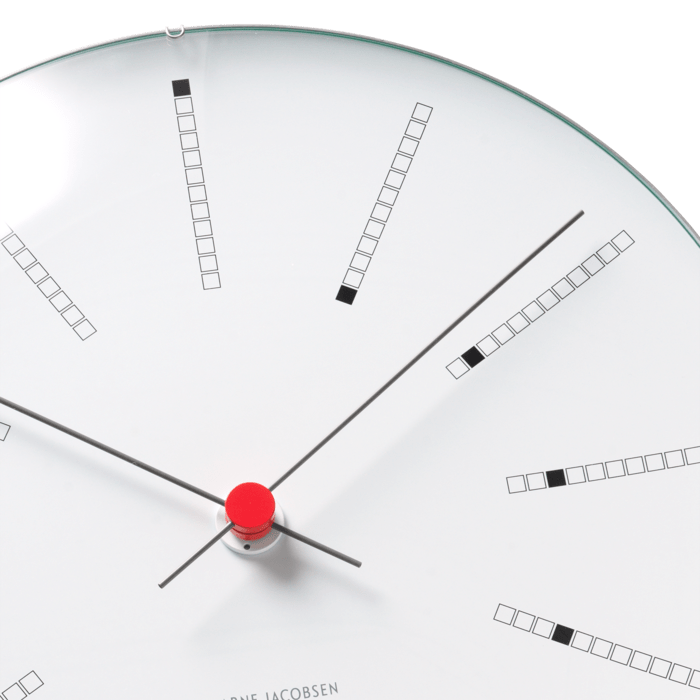 Arne Jacobsen Bankers Wall Clock, White, Large, Ø: 11.4"