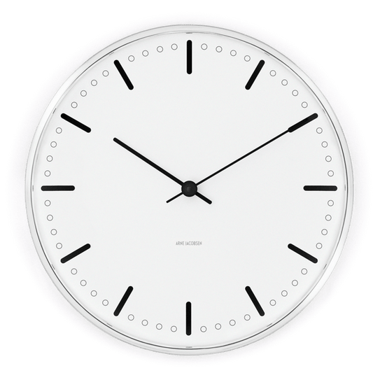 Arne Jacobsen City Hall Wall Clock, Large, Ø: 11.4"