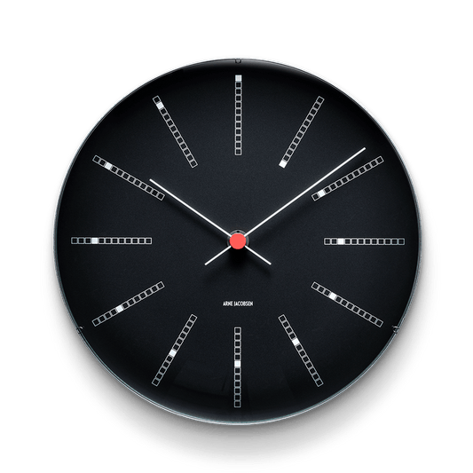 Arne Jacobsen Bankers Wall Clock, Black, Large, Ø: 11.4