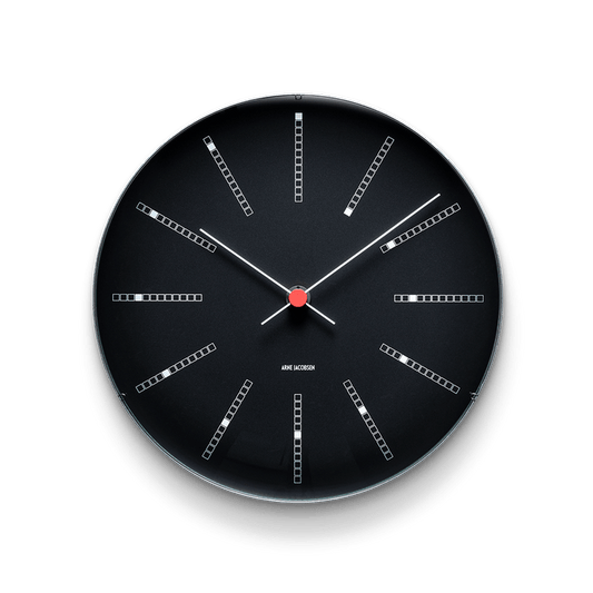 Arne Jacobsen Bankers Wall Clock, Black, Medium, Ø: 8.3"