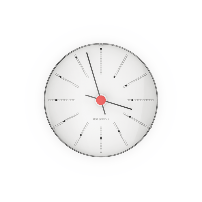 Arne Jacobsen Bankers Wall Clock, White, Extra Small, Ø: 4.7"