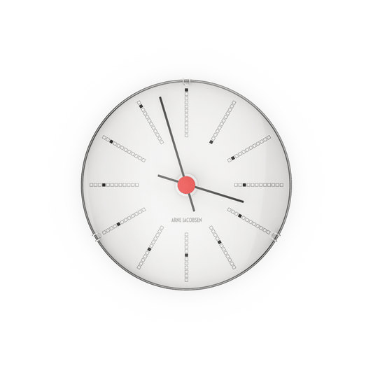 Arne Jacobsen Bankers Wall Clock, White, Extra Small, Ø: 4.7"