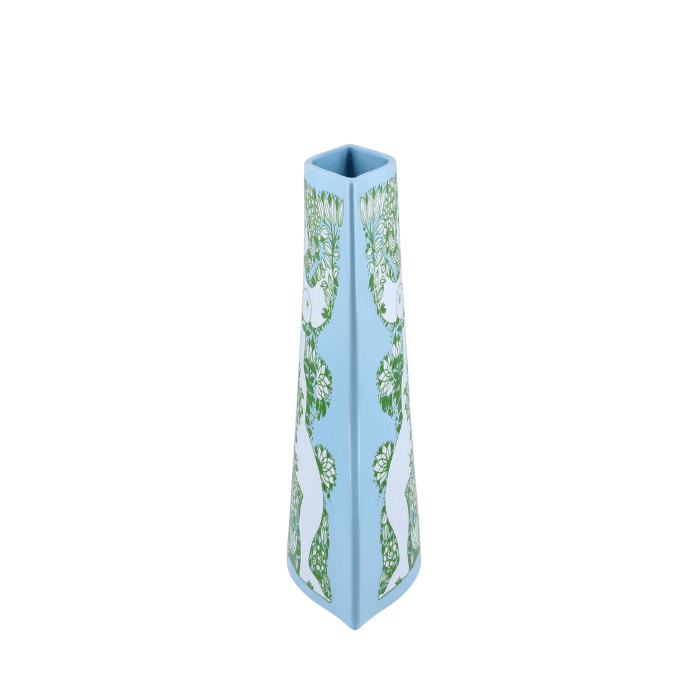 Bjørn Wiinblad Nina Vase, Light Blue/Green, H: 11.2"