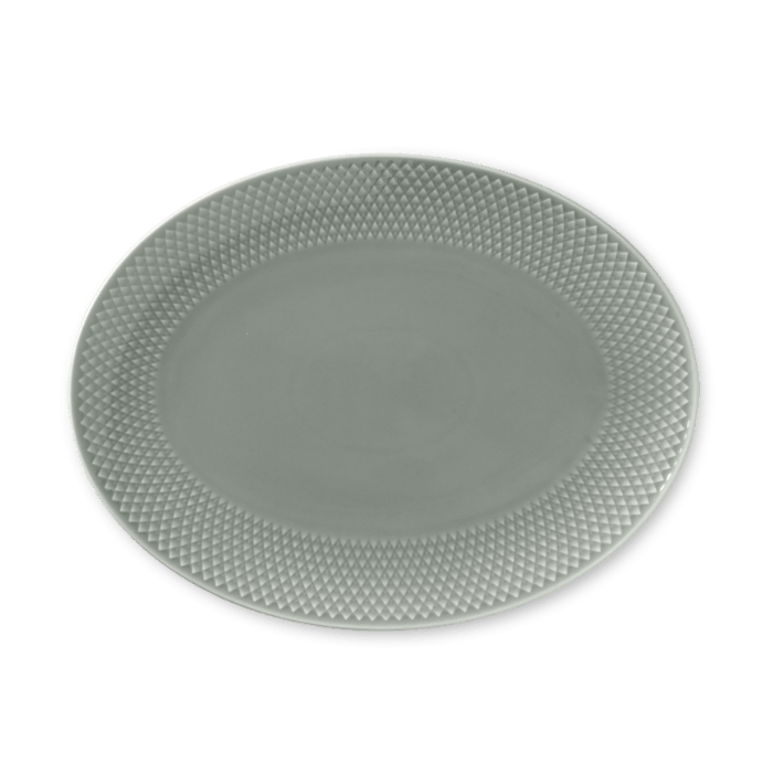 Lyngby Porcelæn Rhombe Earth Serving Dish, Moss, W: 11.2"