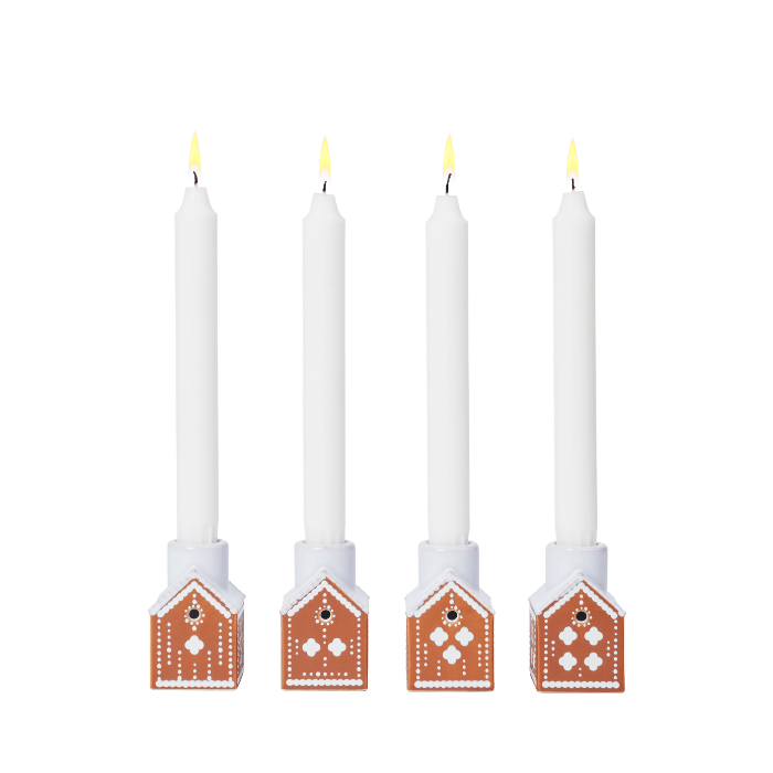 Kähler Gingerbread Advent Candle Holder, 4 Pcs.