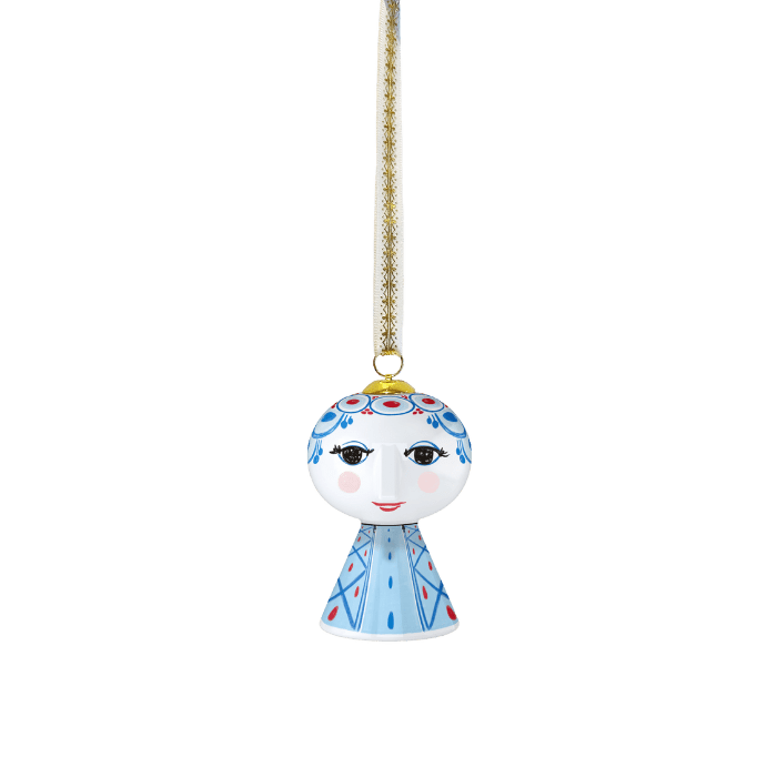 Bjørn Wiinblad Eva Christmas Ornament, Blue, H: 3"