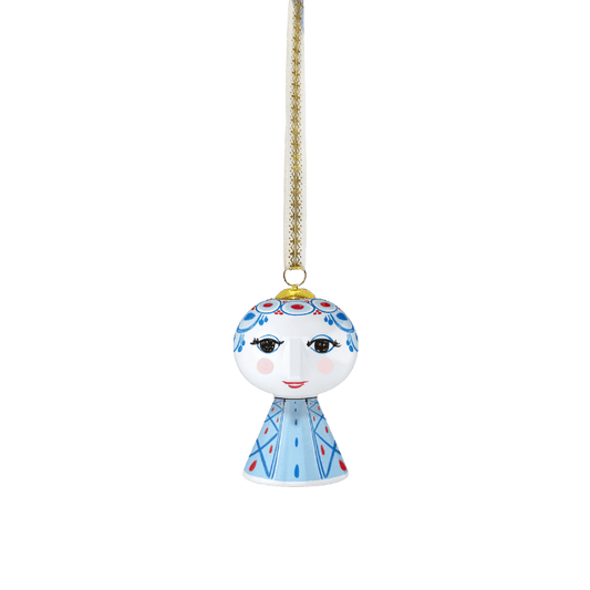 Bjørn Wiinblad Eva Christmas Ornament, Blue, H: 3"