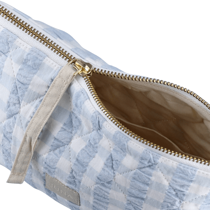 JUNA Nola Makeup Bag, White/Light Blue