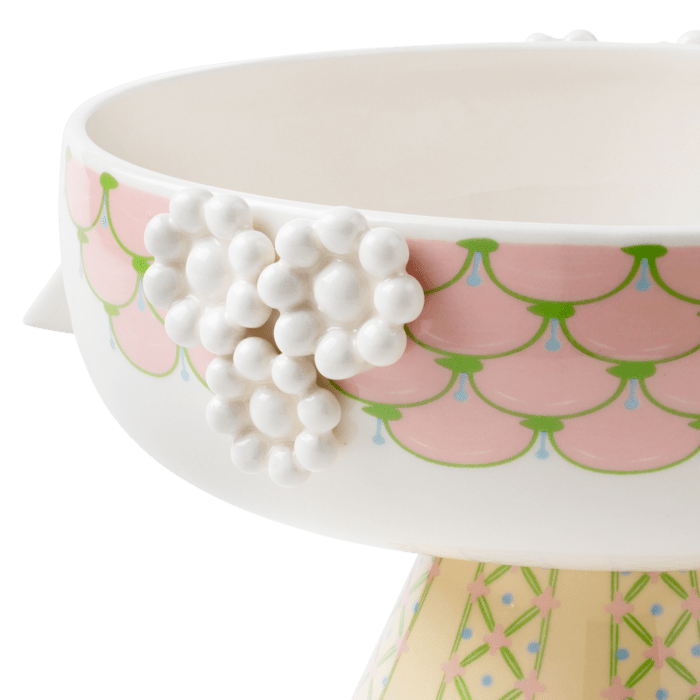 Bjørn Wiinblad Eva Bowl on Stand, Soft Pink, Ø: 9.4"