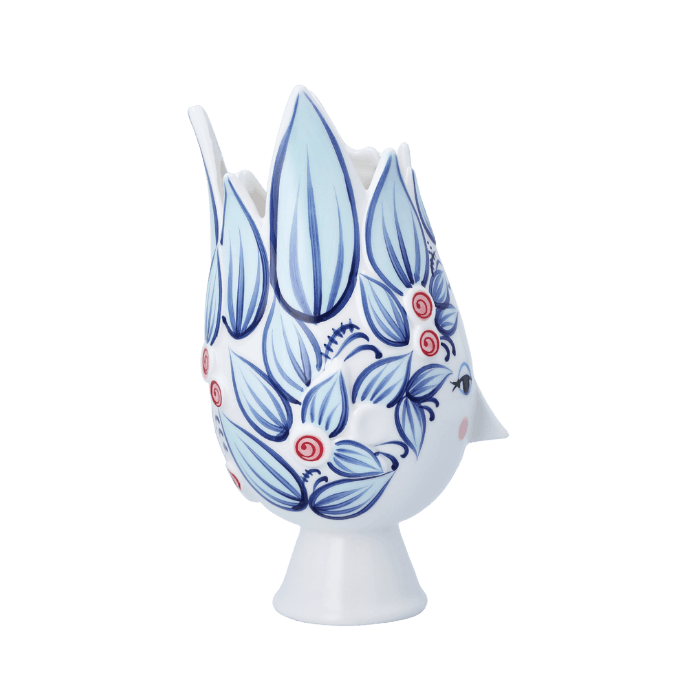 Bjørn Wiinblad Titania Vase, Blue, H: 9.8"