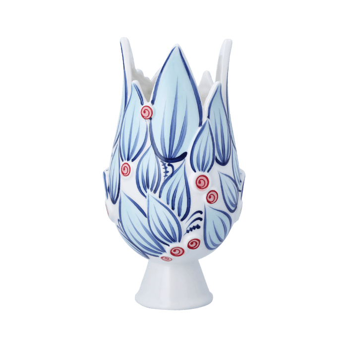 Bjørn Wiinblad Titania Vase, Blue, H: 9.8"