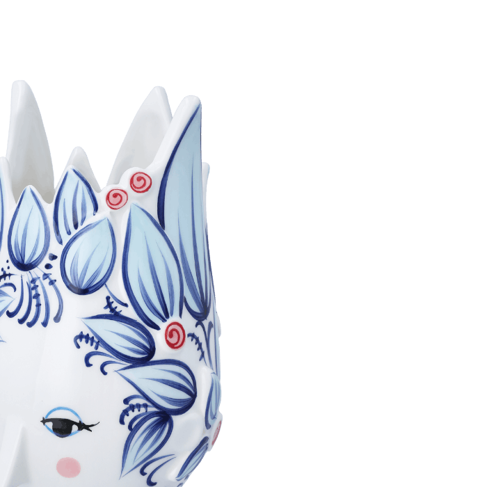 Bjørn Wiinblad Titania Vase, Blue, H: 9.8"