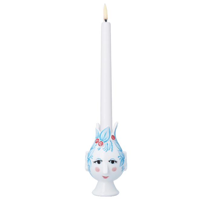 Bjørn Wiinblad Titania Candle Holder, Light Blue, H: 4.5"