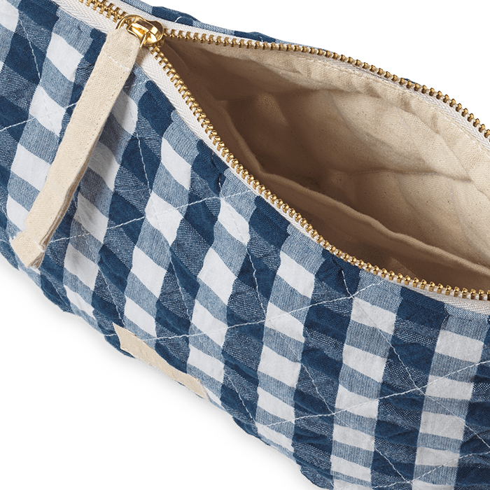 JUNA Nola Makeup Bag, Dark Blue/White