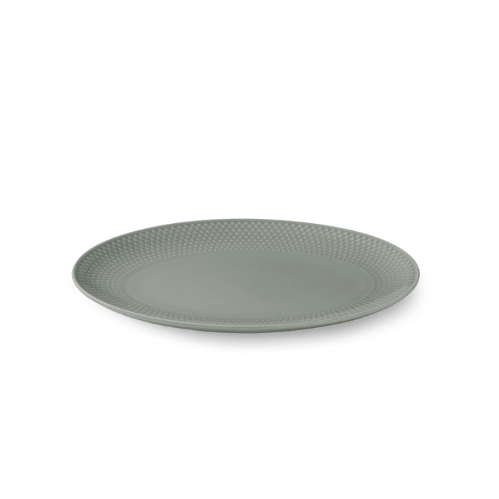 Lyngby Porcelæn Rhombe Earth Serving Dish, Moss, W: 11.2"
