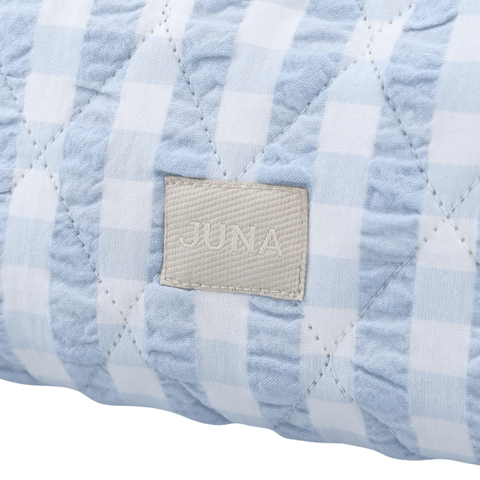 JUNA Nola Makeup Bag, White/Light Blue