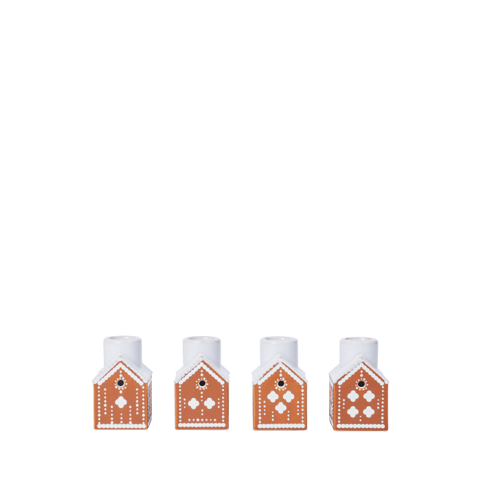Kähler Gingerbread Advent Candle Holder, 4 Pcs.