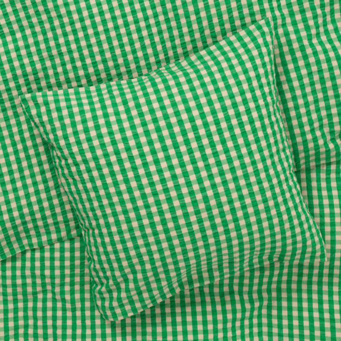 JUNA Bæk&Bølge Duvet Cover Set, Green/Sand