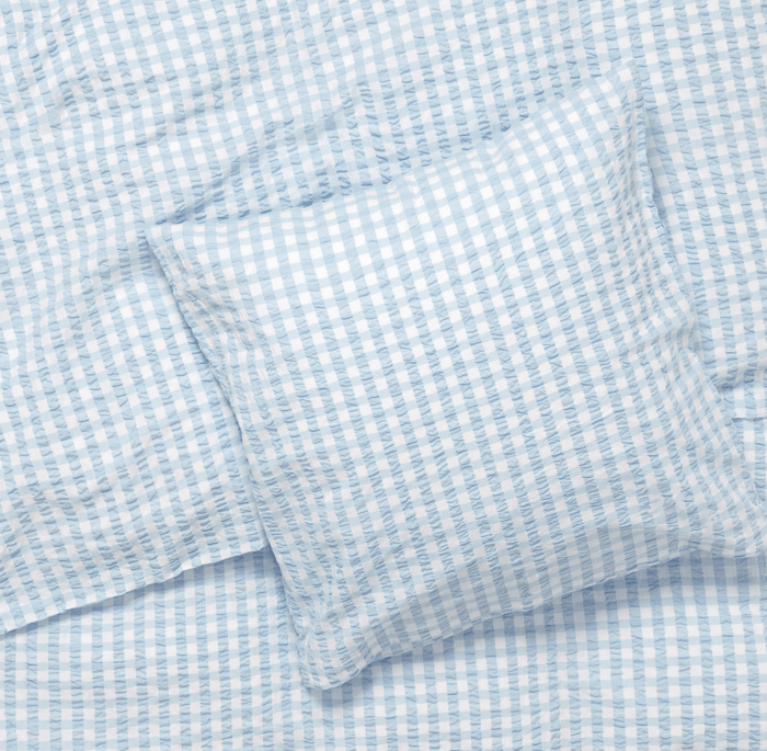 JUNA Bæk&Bølge Duvet Cover Set, White/Light blue