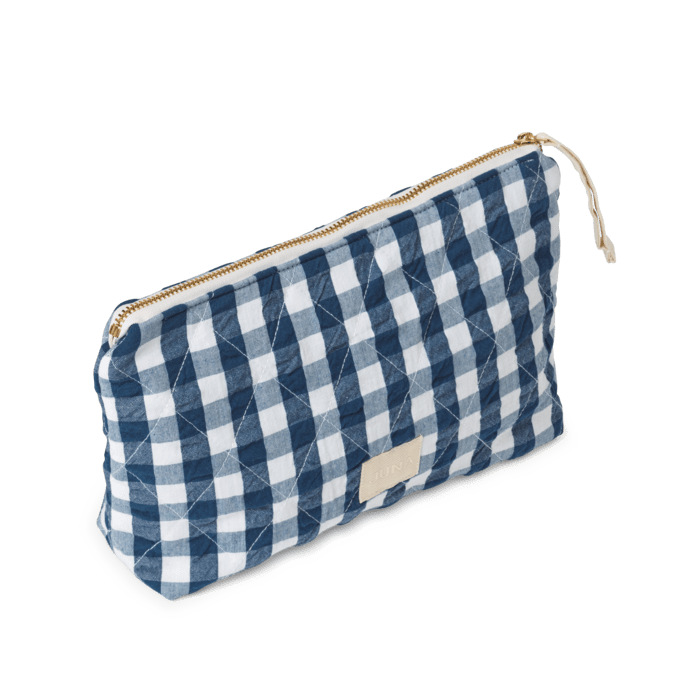 JUNA Nola Makeup Bag, Dark Blue/White