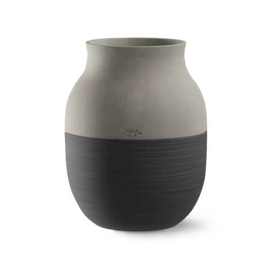 Kähler Omaggio Circulare Vase, Anthracite Grey, H: 7.9"