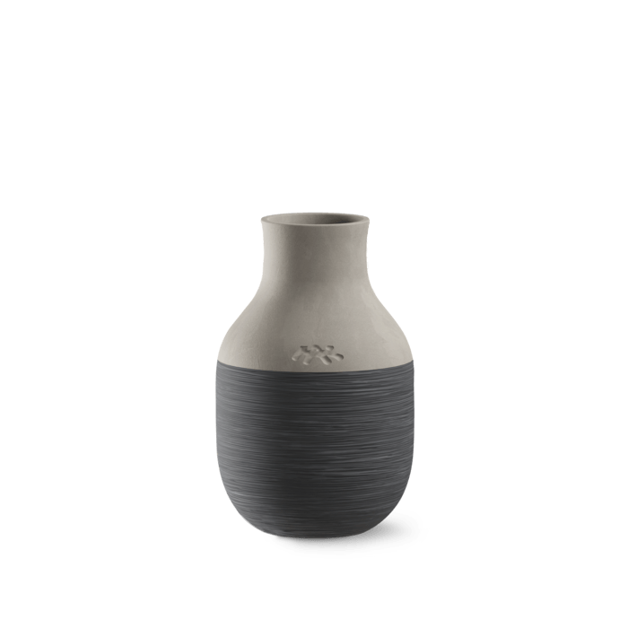 Kähler Omaggio Circulare Vase, Anthracite Grey, H: 4.9"
