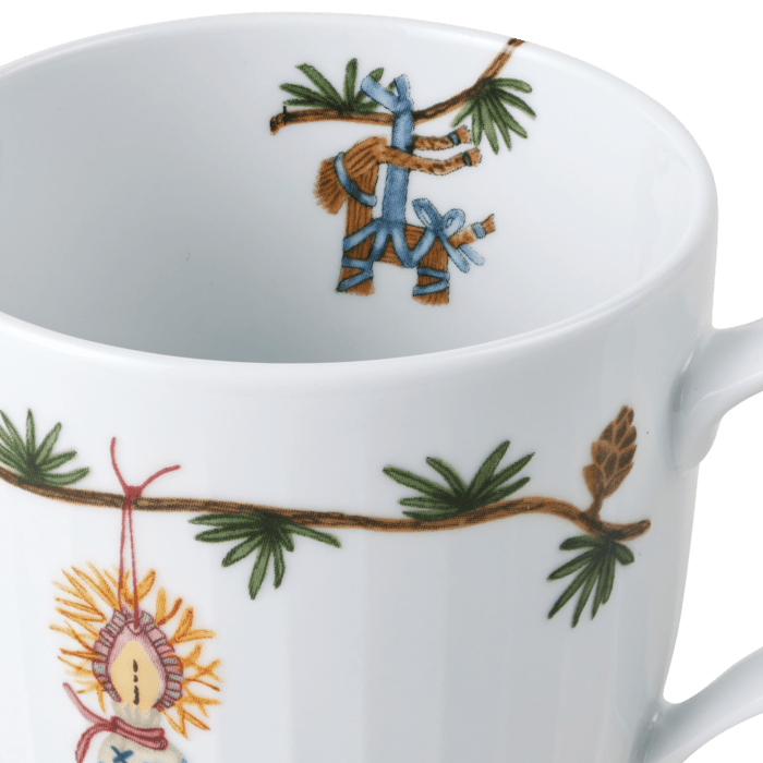 Kähler Hammershøi Christmas Mug, White with Decorations, 11.2 Oz