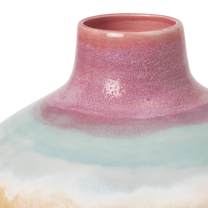 Kähler Poppery Vase with Apple, Pink/Mint/Yellow, H: 12.6"