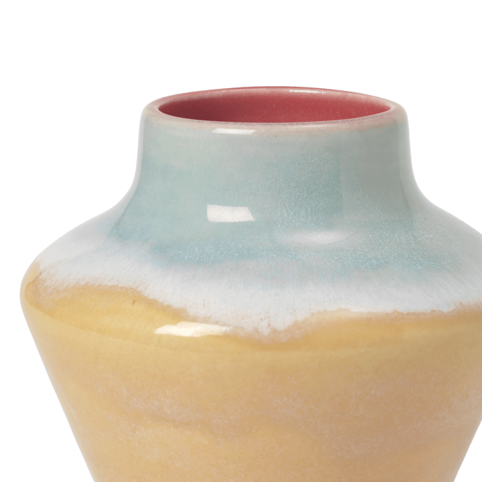 Kähler Poppery Vase, Pink/Mint/Yellow, H: 4.7''