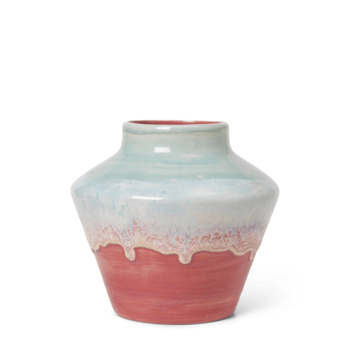 Kähler Poppery Vase, Mint/Pink, H: 8.1''