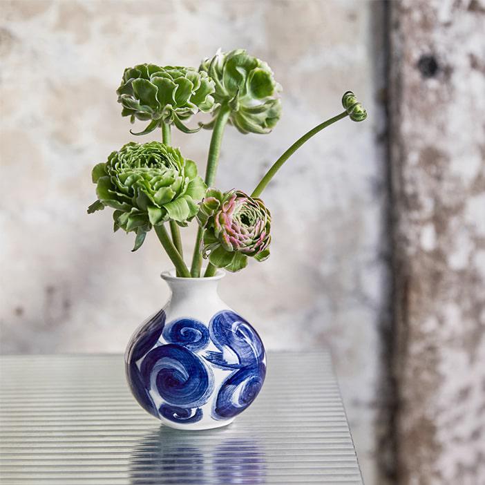 Kähler Tulle Vase, Blue, H: 4.1"