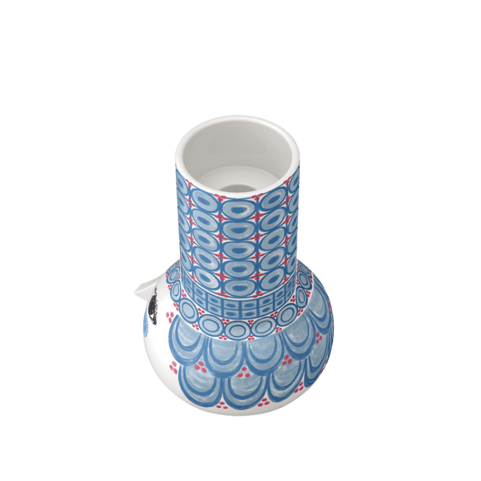 Bjørn Wiinblad Olga Candle Holder, Light Blue, H: 5.5"