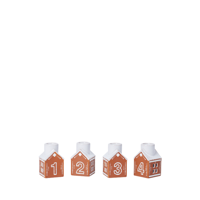 Kähler Gingerbread Advent Candle Holder, 4 Pcs.