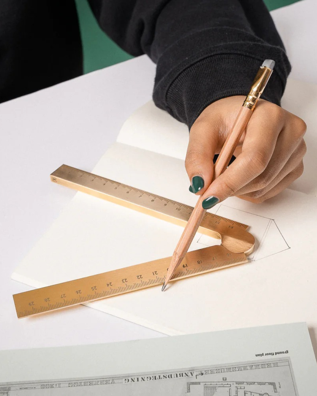 Makers Cabinet Stria - Solid Brass Folding Ruler