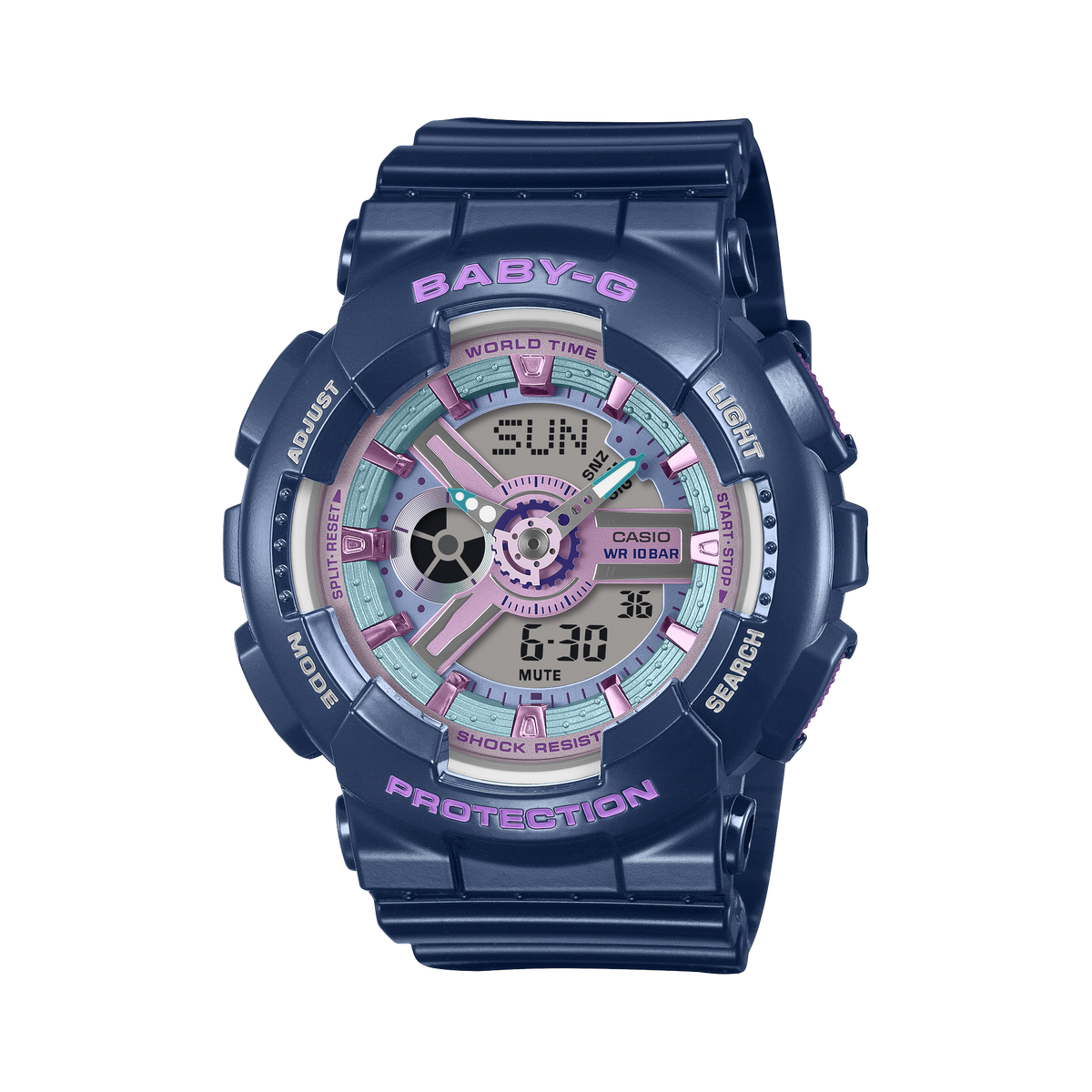 Casio BABY-G BA110MC-2A watch, front view | Navy