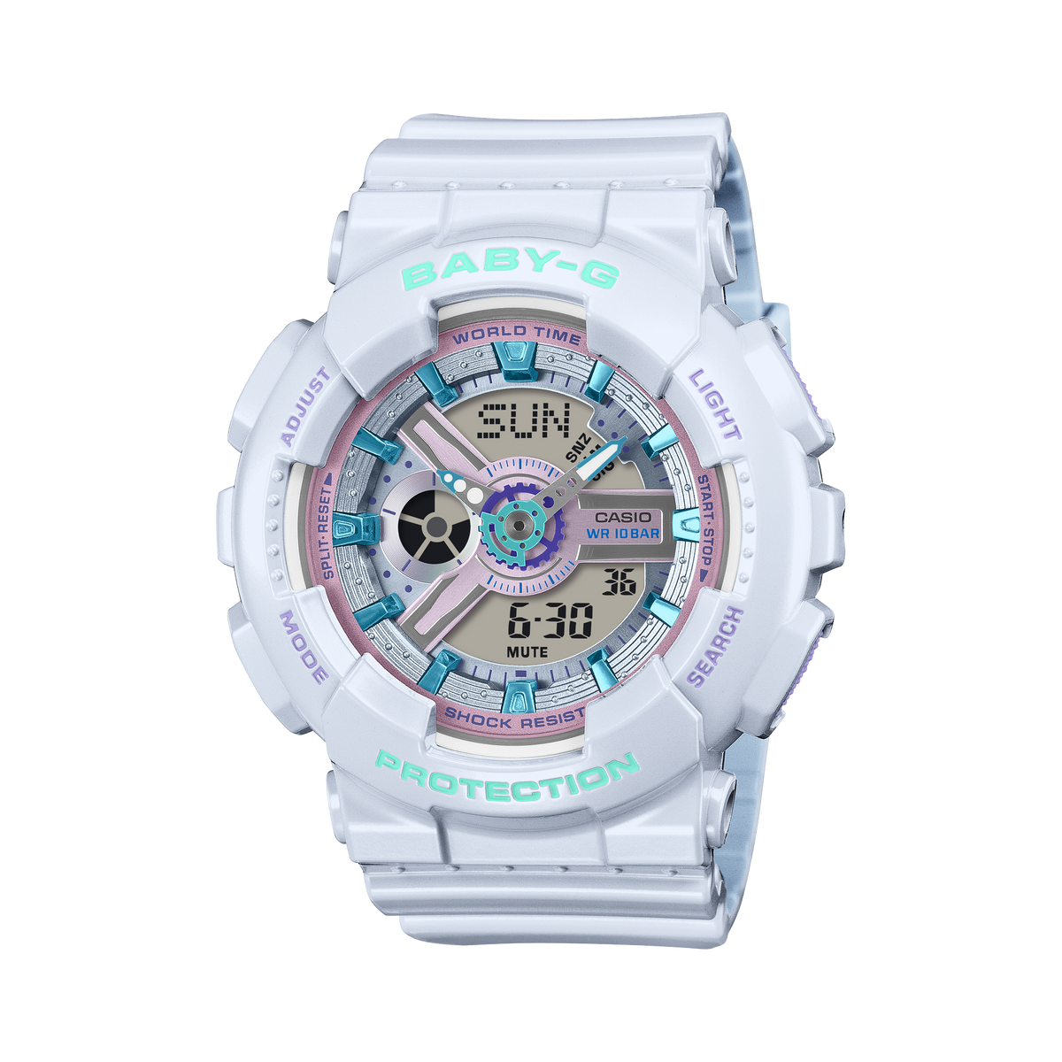 Casio BABY-G BA110MC-7A watch, front view | White