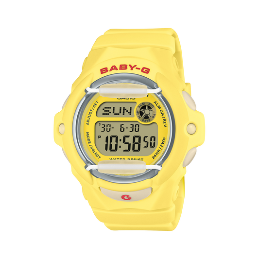 Casio BABY-G BG169CH-9 watch, front view | Yellow