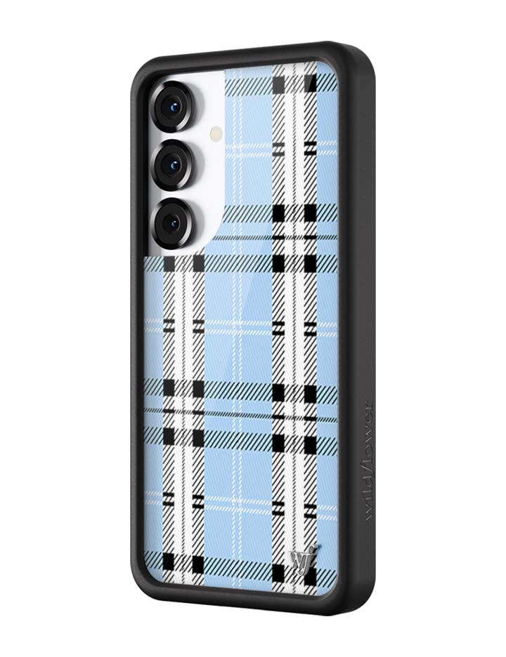 Wildflower Plaid Blue Samsung Galaxy Case