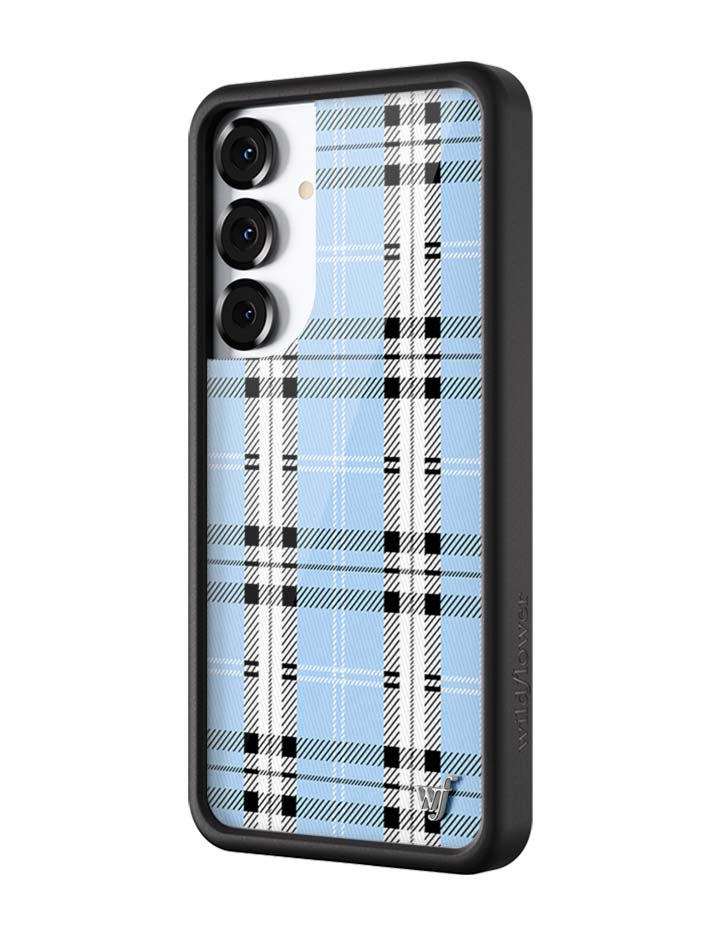 Wildflower Plaid Blue Samsung Galaxy Case