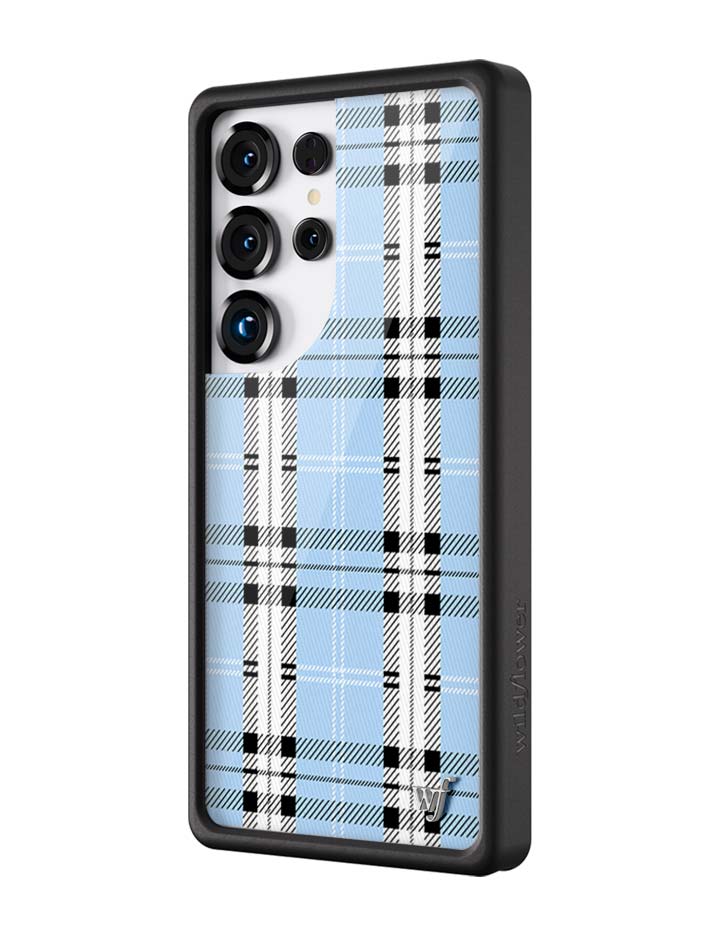 Wildflower Plaid Blue Samsung Galaxy Case