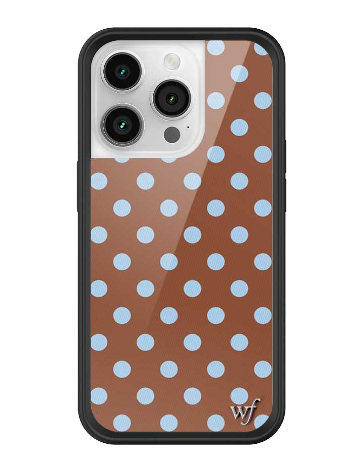 Wild Flower Polka Dot Brown and Blue iPhone Case