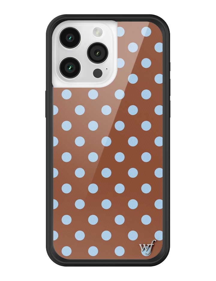 Wild Flower Polka Dot Brown and Blue iPhone Case